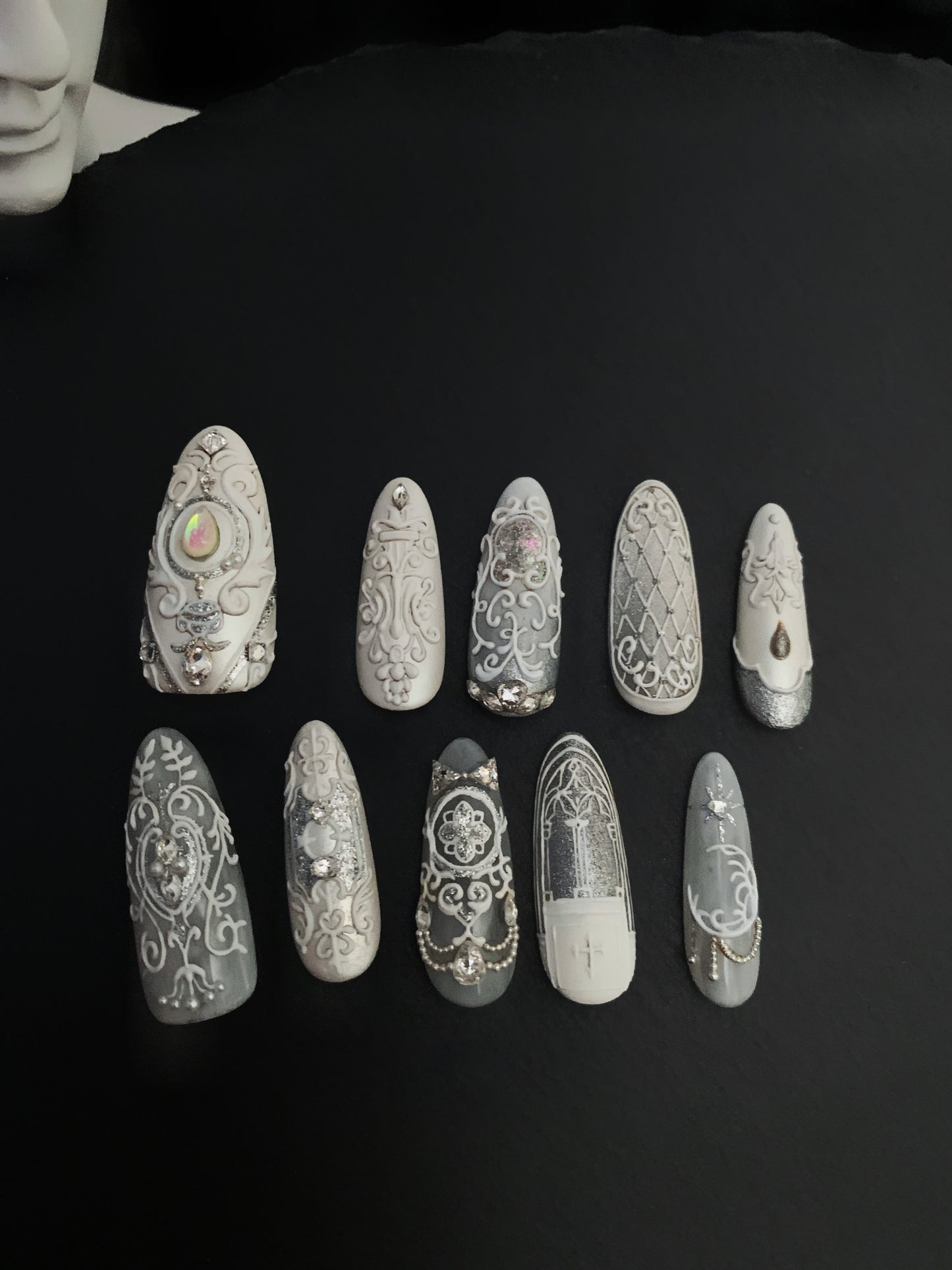 Wedding Theme Luxury Handmade Press-On Nails Lace Window