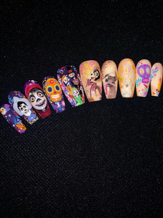 Disney Coco Luxury Handmade Press-On Nails