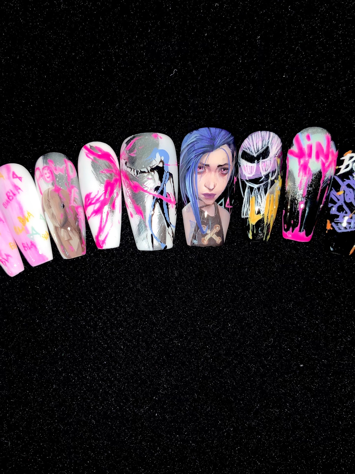 Jinx Theme Luxury Handmade Press-On Nails