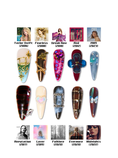 Taylor Swift Theme Luxury Custom Handmade Press-On Nails V2