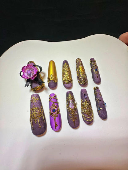 Luxury Handmade Press-On Nails Duchess's Gowns