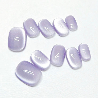 Cat Eye Luxury Handmade Press-On Nails Lilac