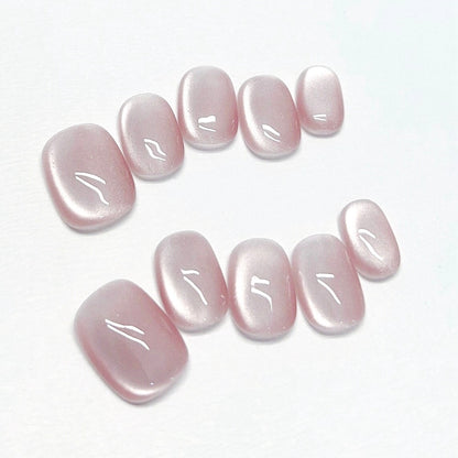 Cat Eye Luxury Handmade Press-On Nails Pink