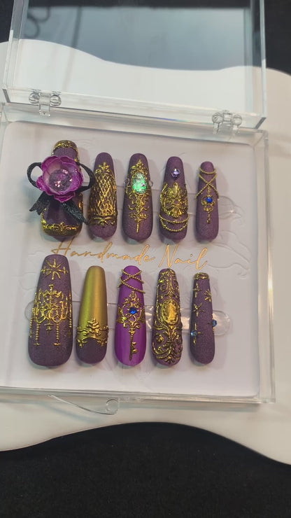 Luxury Handmade Press-On Nails Duchess's Gowns